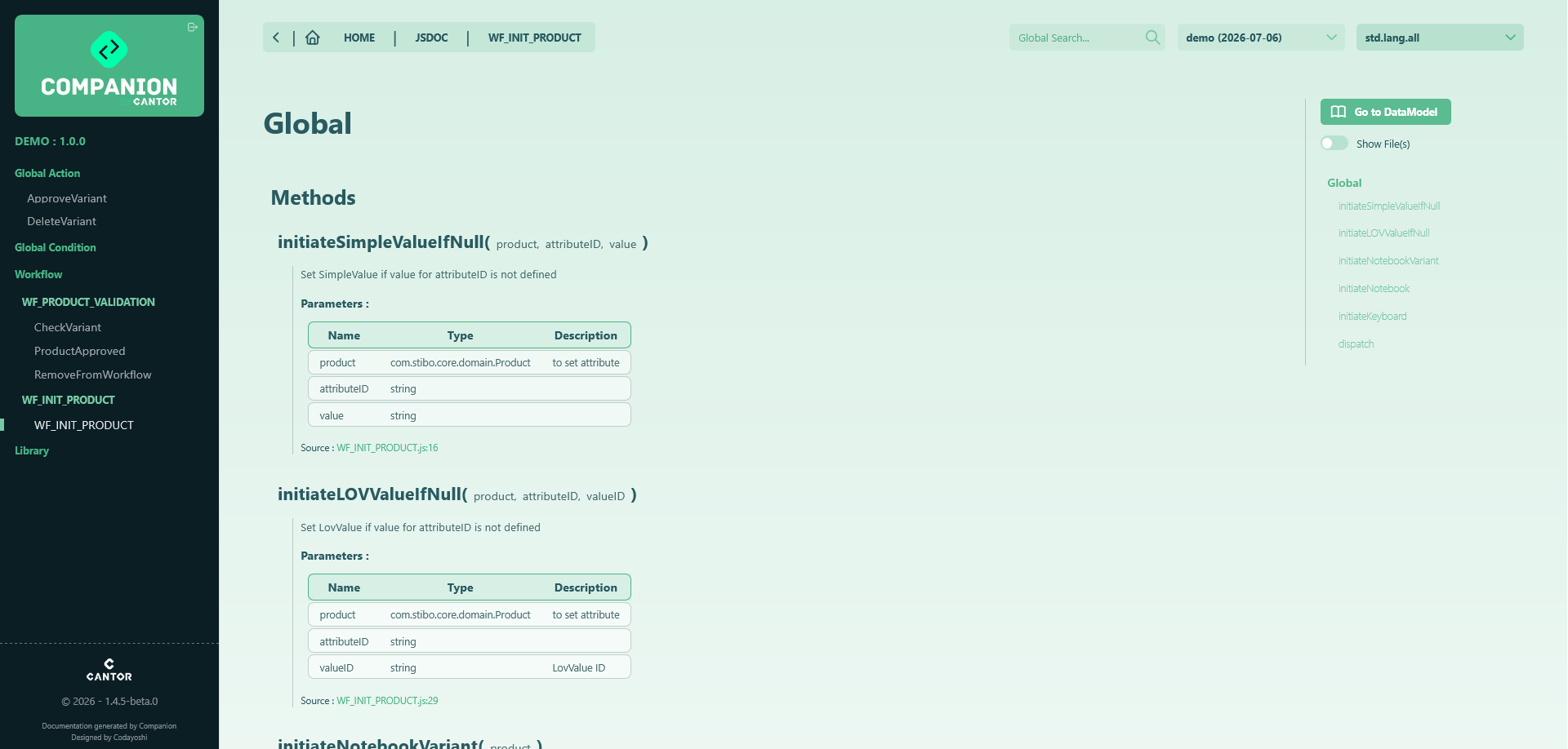 STEPdoc JSDoc view